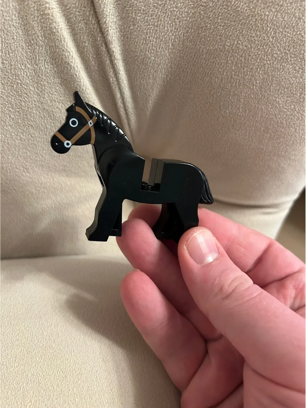 Lego Black Horse Mini figure Black mane Vintage Castle / Western
